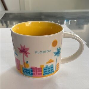 Starbucks Florida You Are Here 14 oz Mug with Yellow and White Design